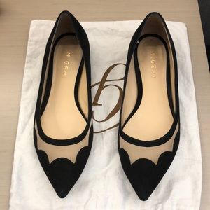 M.Gemi black suede flats w/ mesh detailing